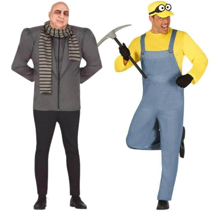 Costume Minions Adulte 3 Pièces - Chapeau Gants Bretelles Pour Carnaval Halloween