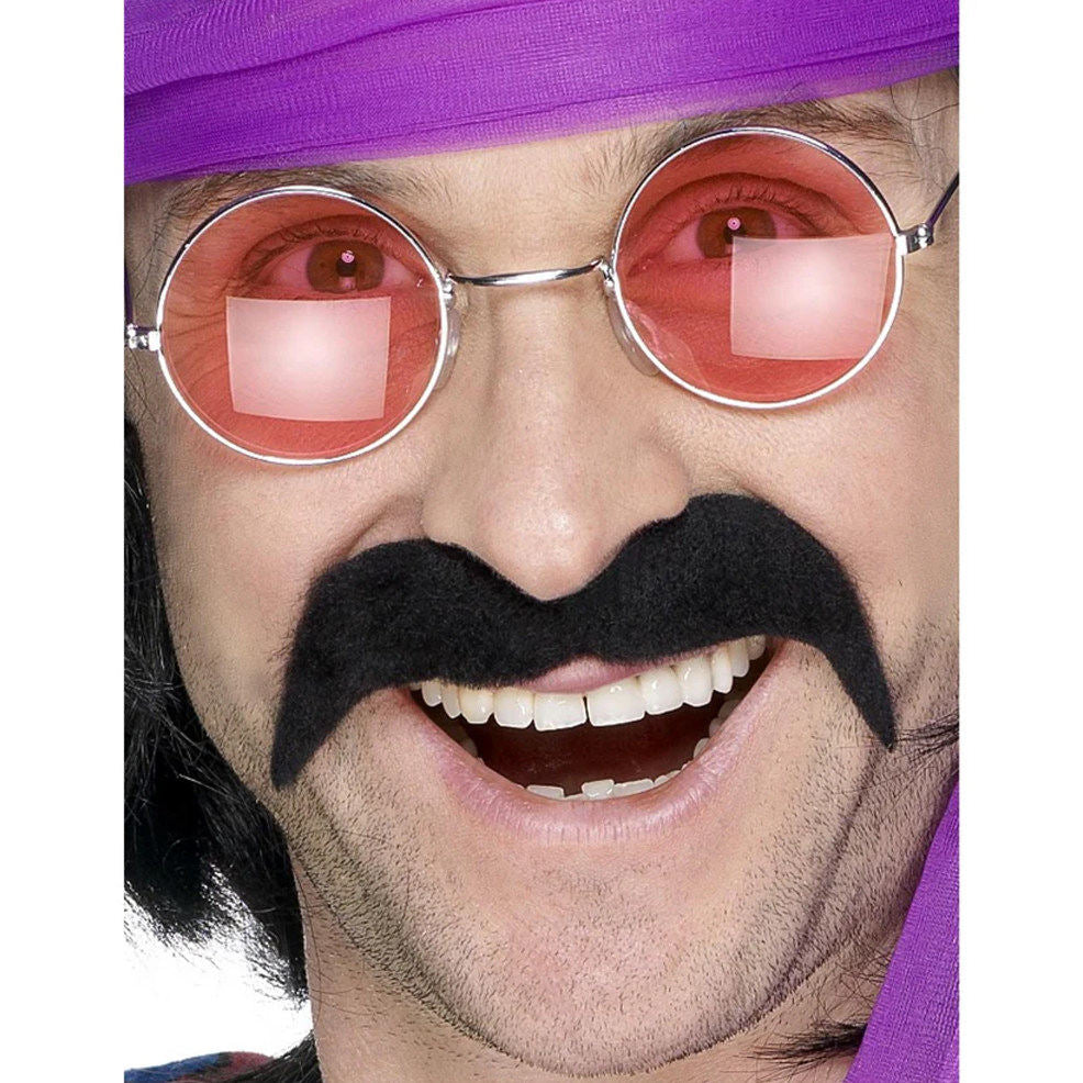 Moustache noire hippie