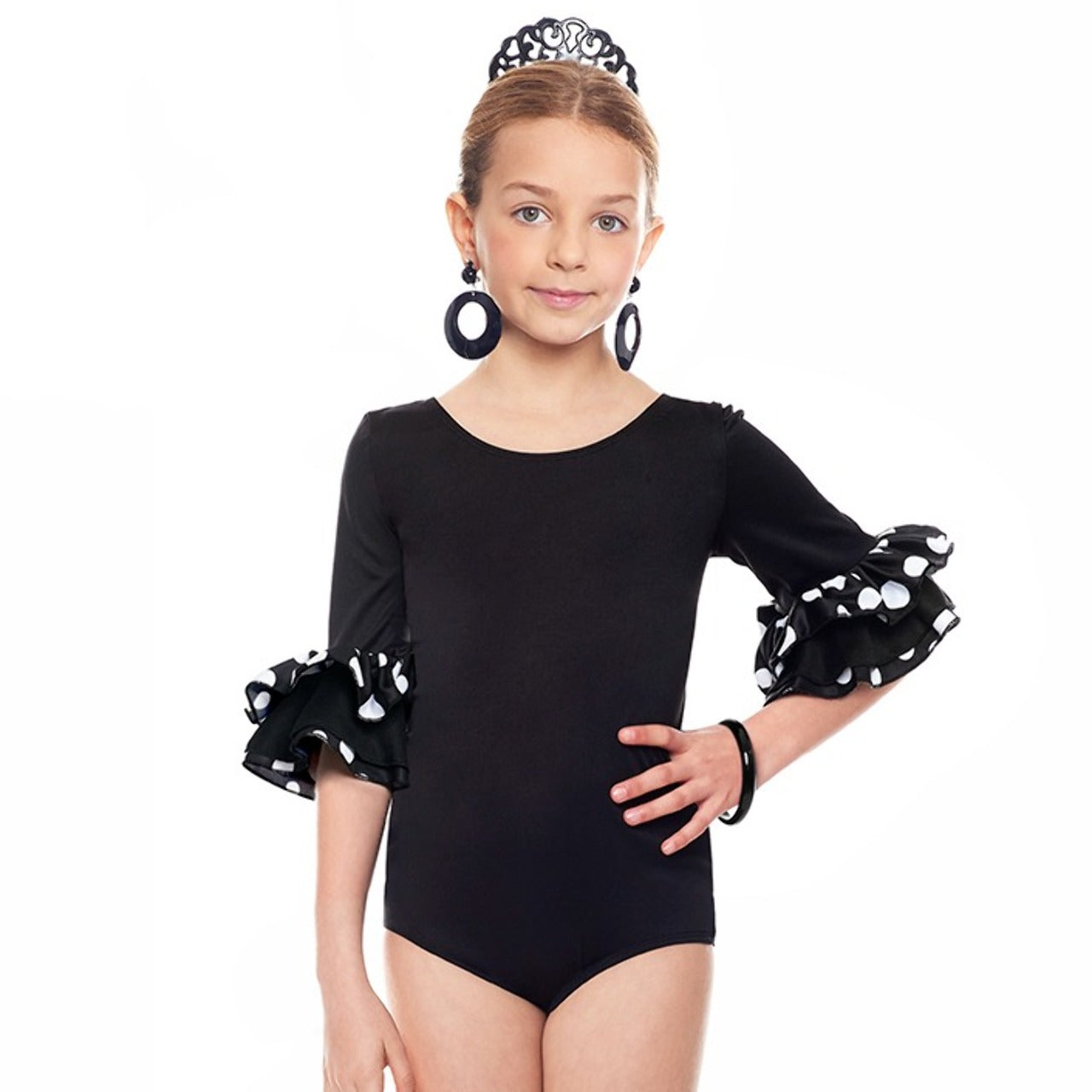 Body flamenco Noir et Blanc pour enfant