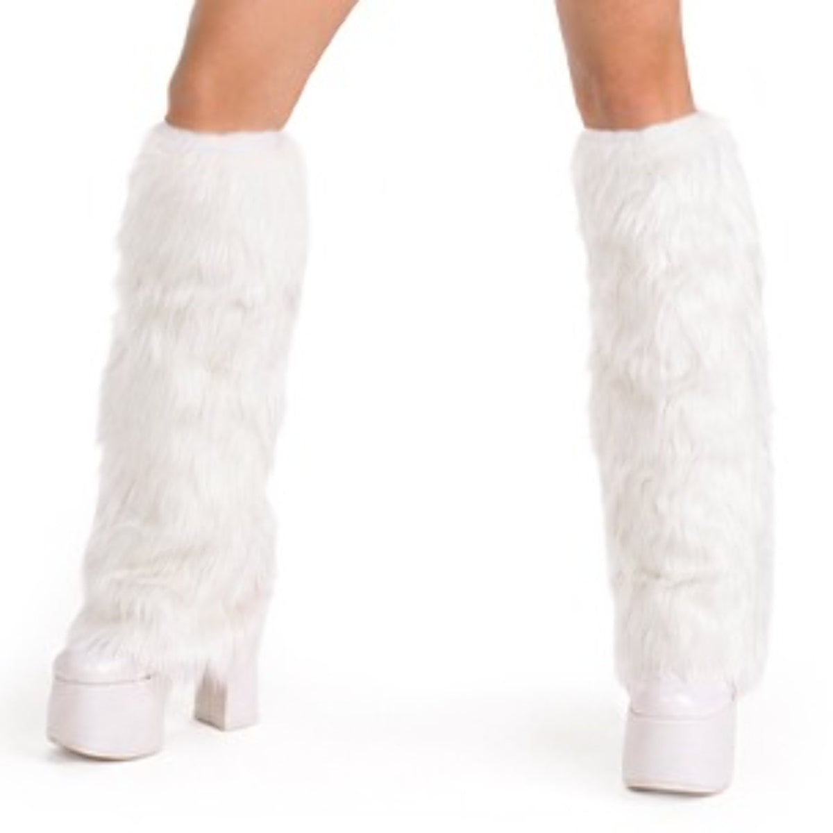 Chauffe-jambes blancs poils