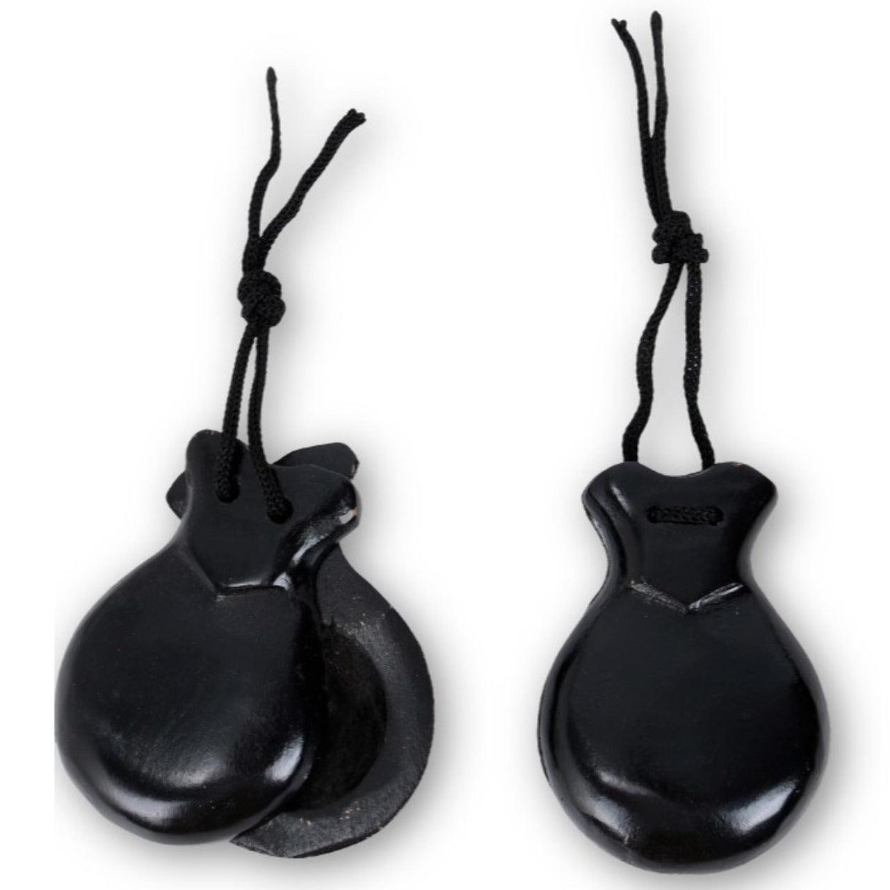 Castagnettes de flamenco noires unies
