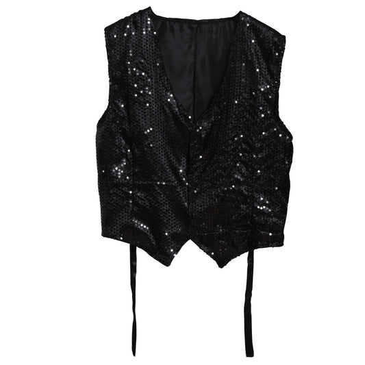 Gilet à Sequins Noir pour adulte