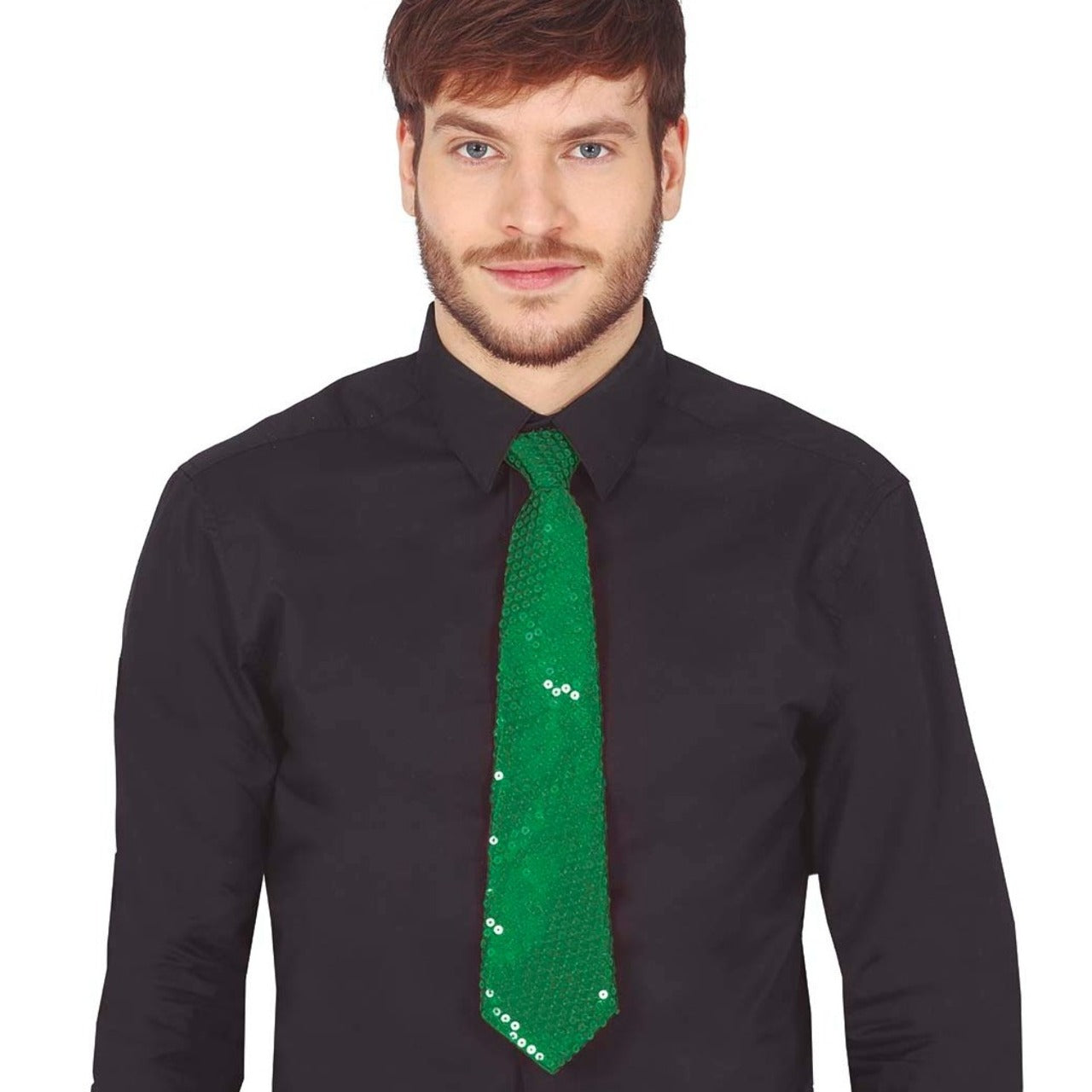 Cravate Verte à Paillettes
