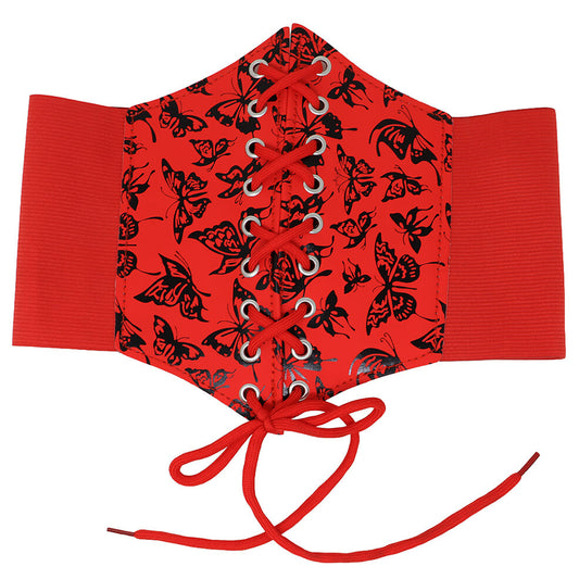 Corset Rouge Papillons