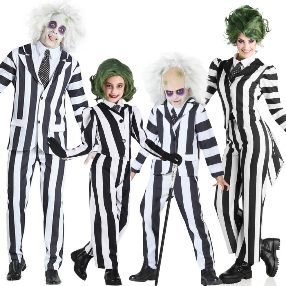Déguisement de groupe Beetlejuice à Rayures