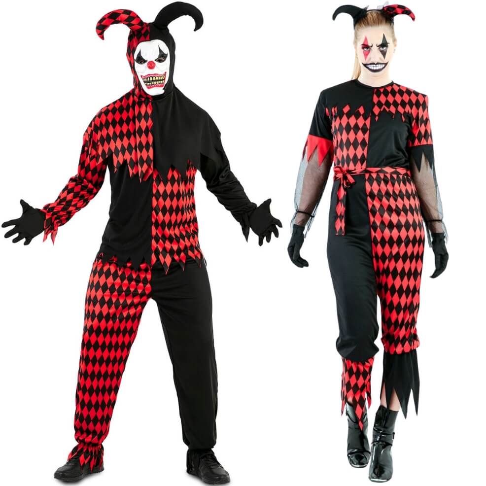 Déguisement de couple Arlequin Maléfique