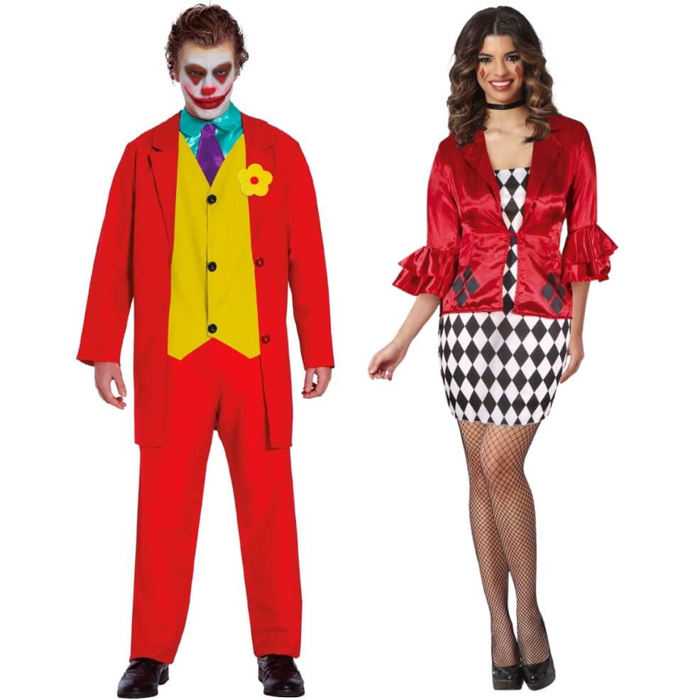 Déguisements de couple Joker Rouge et Harley
