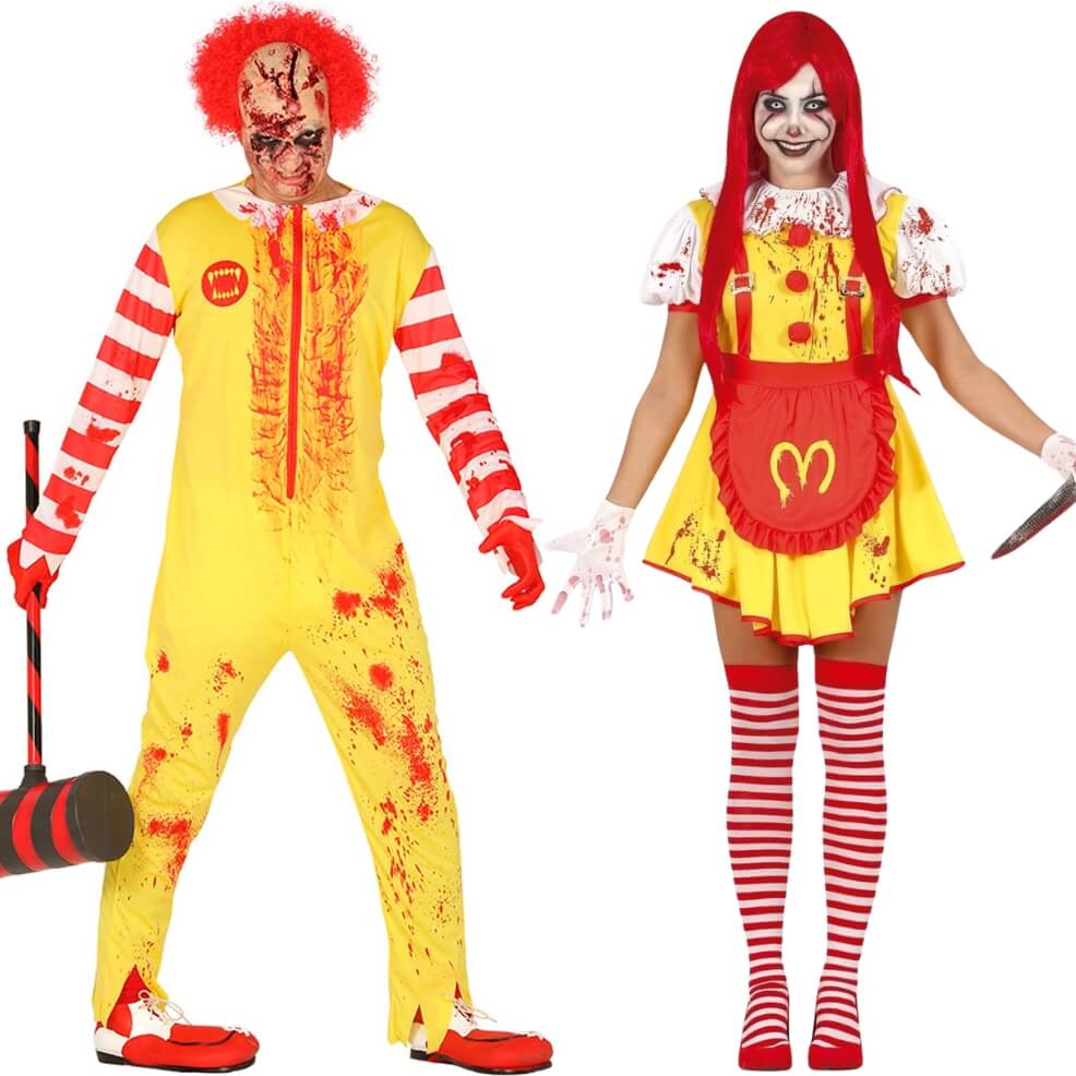 Déguisements Pour Couple de Clowns McDonald's