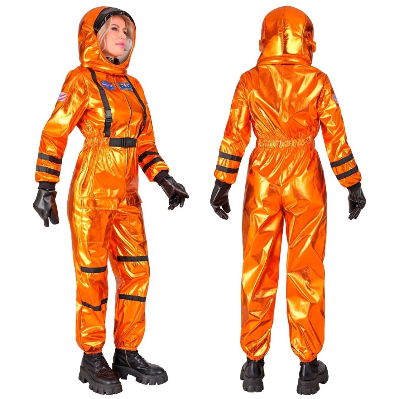 Déguisement d'Astronaute Space Orange pour femme