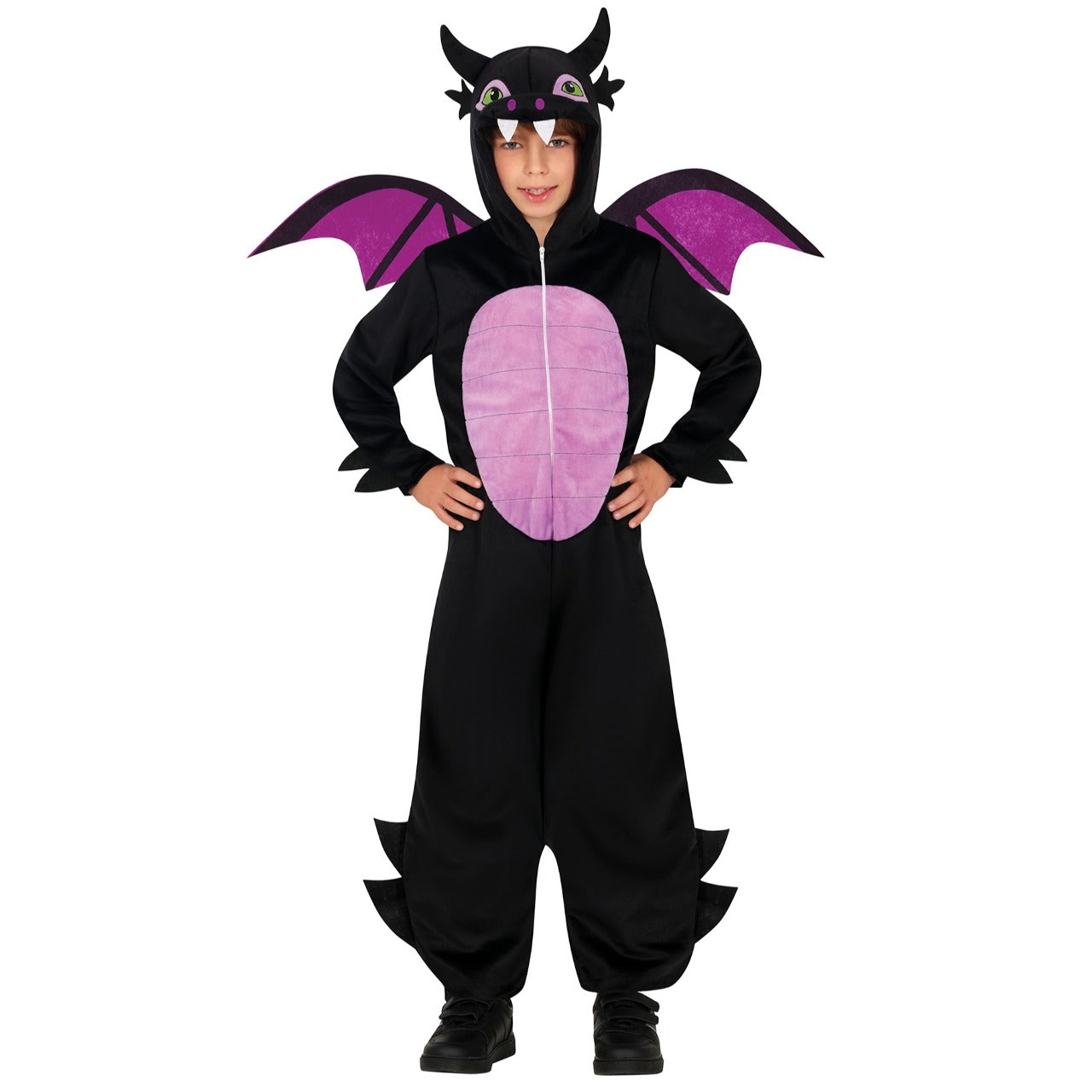 Déguisement de Dragon Noir Ailes enfant