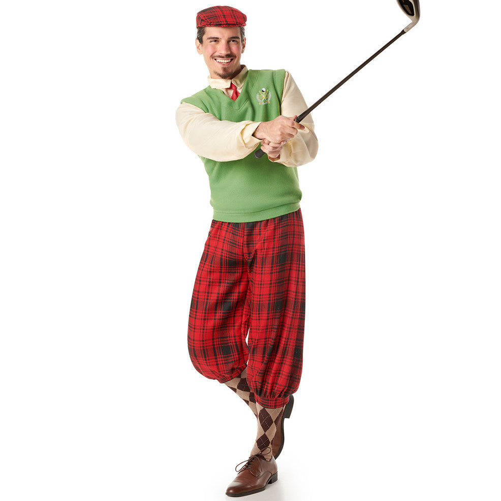 Costume de golfeur à carreaux pour homme