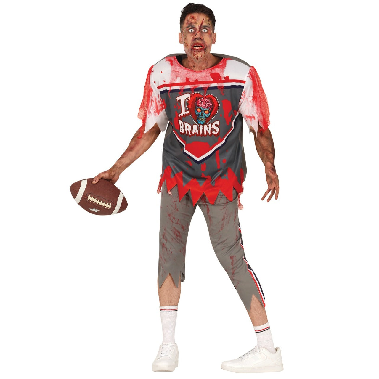 Déguisement de Joueur de Rugby Zombie Brains pour homme