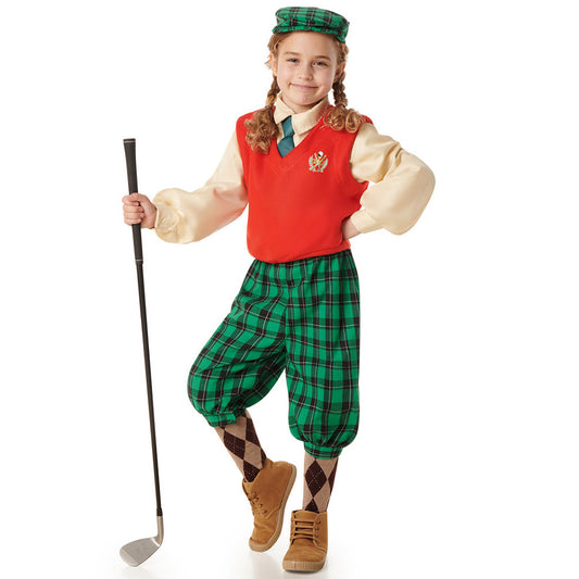Déguisement de Joueuse de Golf à Carreaux pour Fille