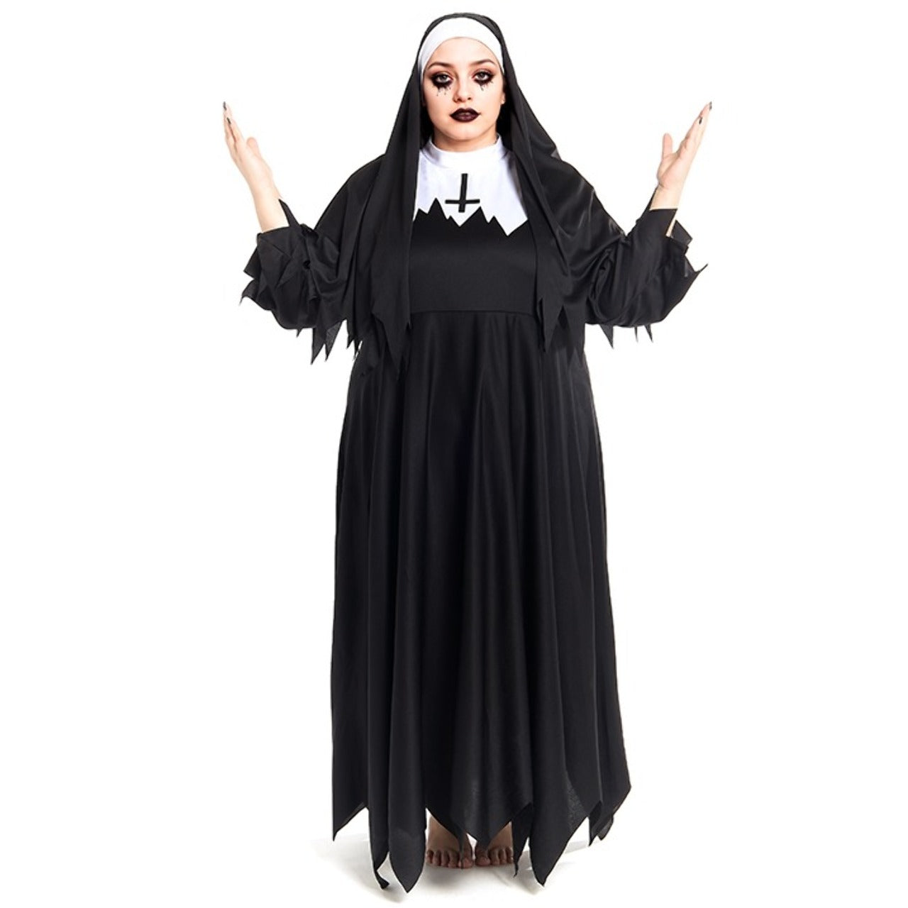 Déguisement de Nonne Zombie Plus pour femme