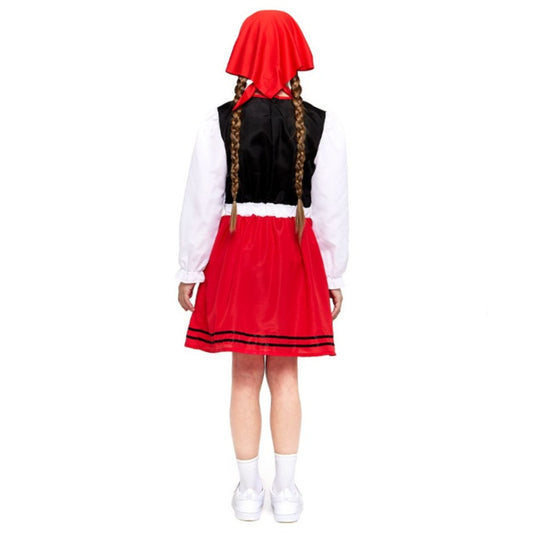 Déguisement de bergère galicienne rouge pour fille