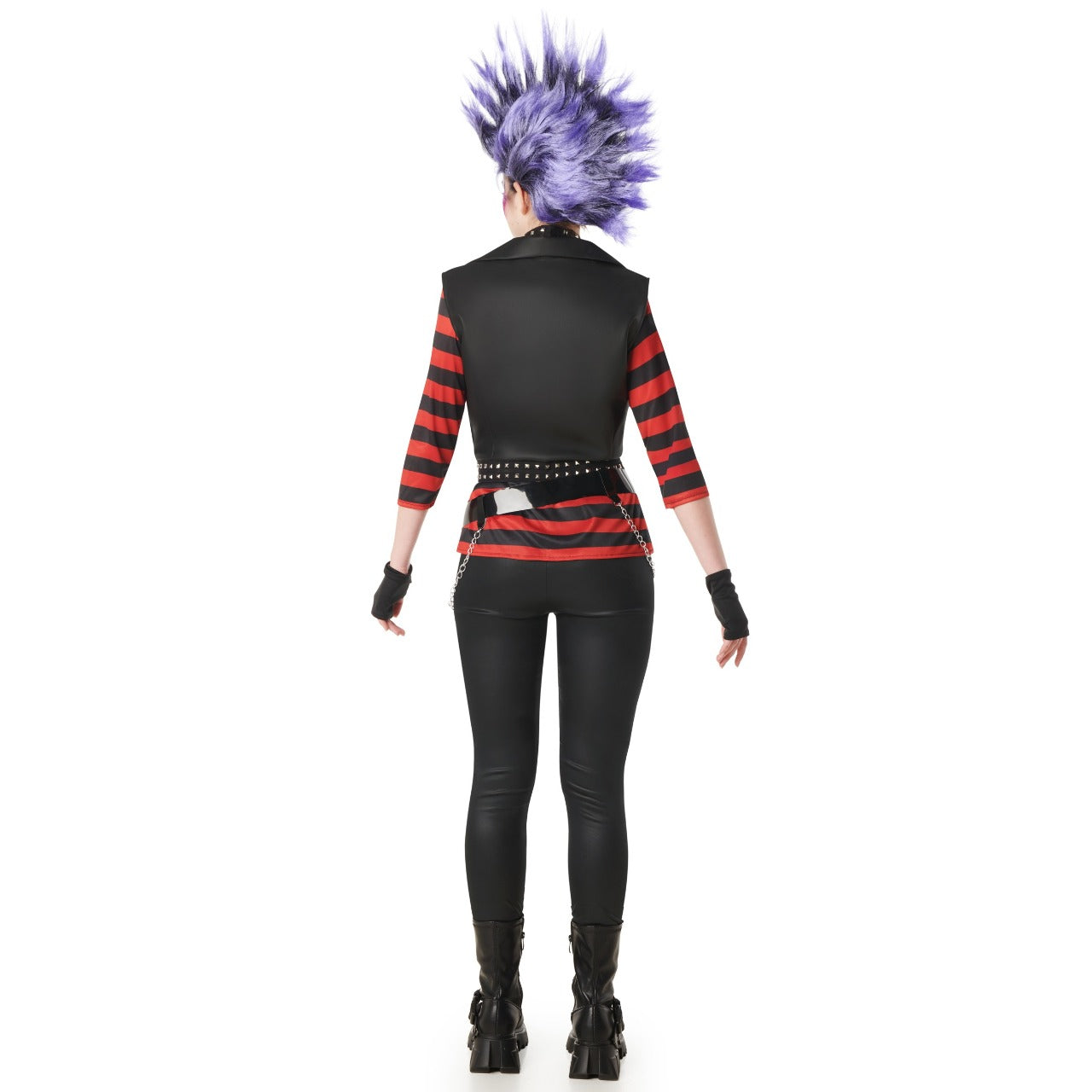 Déguisement de Rockeur Punky à Rayures pour femme