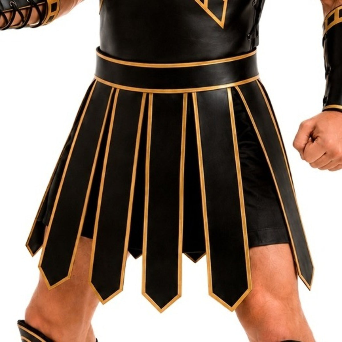 Jupe de gladiateur noire en cuir