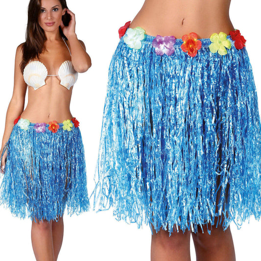 Jupe Hawaïenne Bleue Courte
