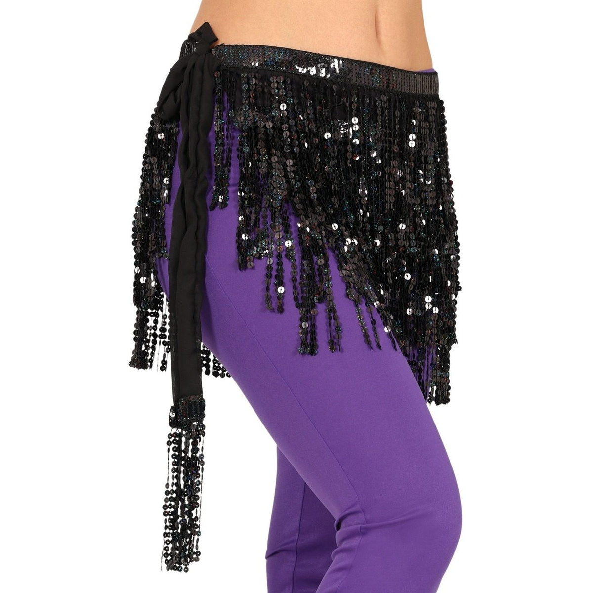Jupe paréo noire à paillettes