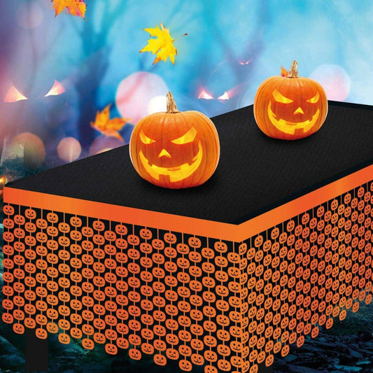 Jupe de table avec Crânes orange