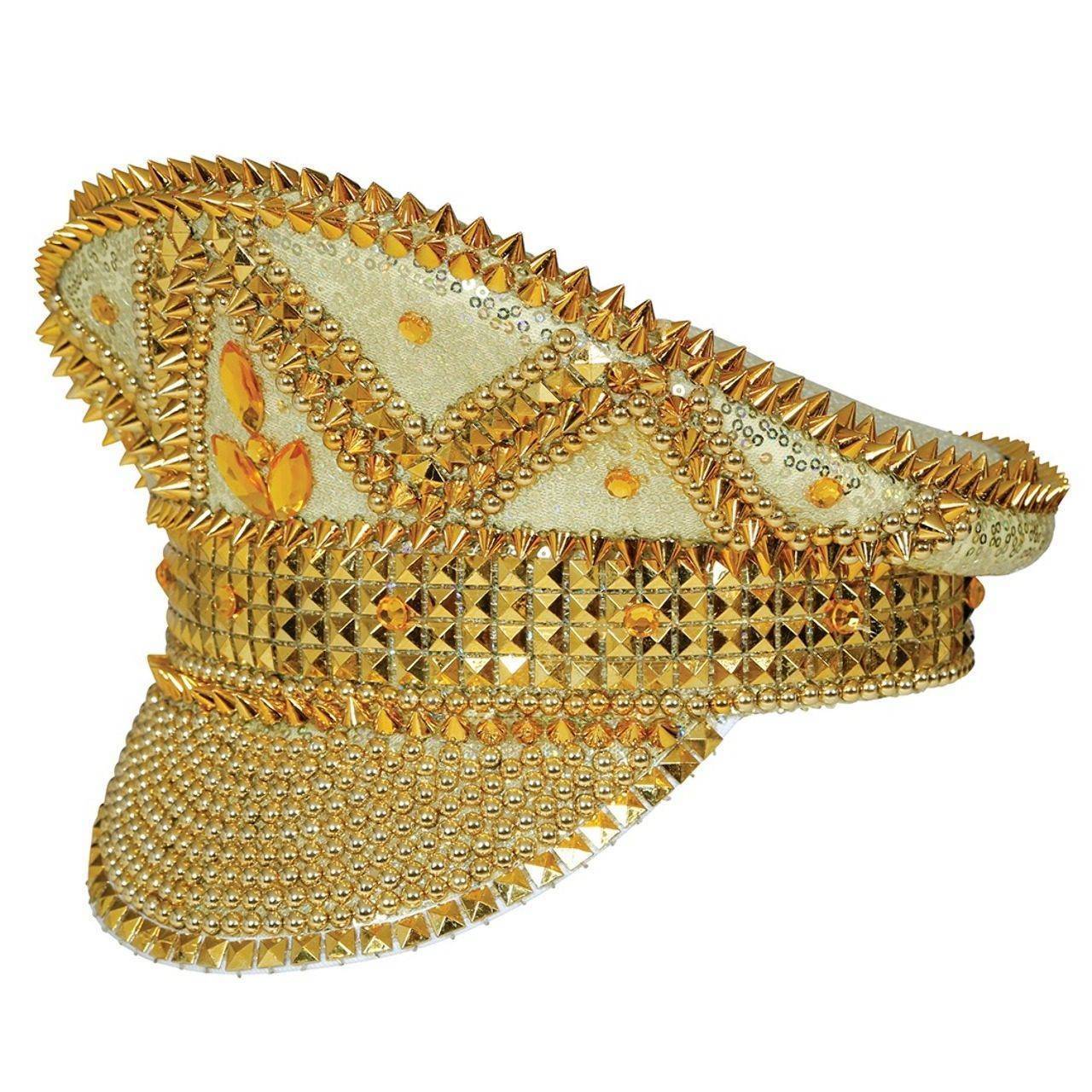 Casquette Police Dorée Strass
