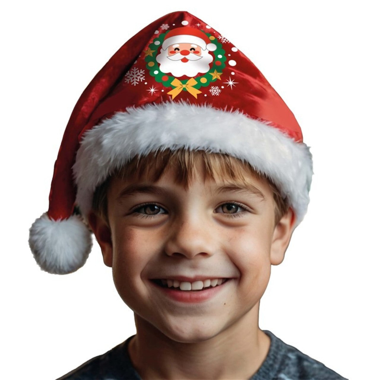 Bonnet de Père Noël décoré pour enfant
