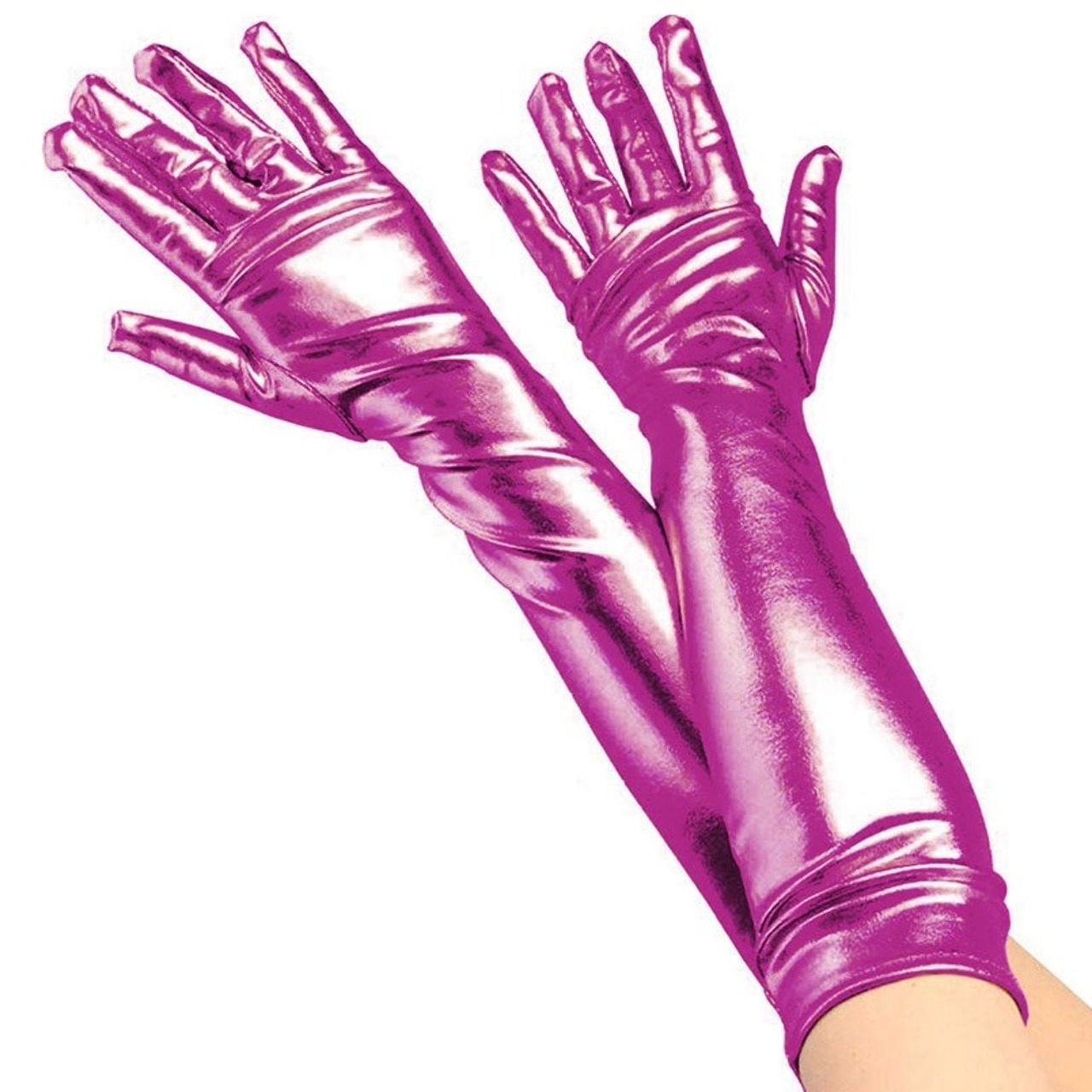 Gants Longs Fuchsia Métallisés