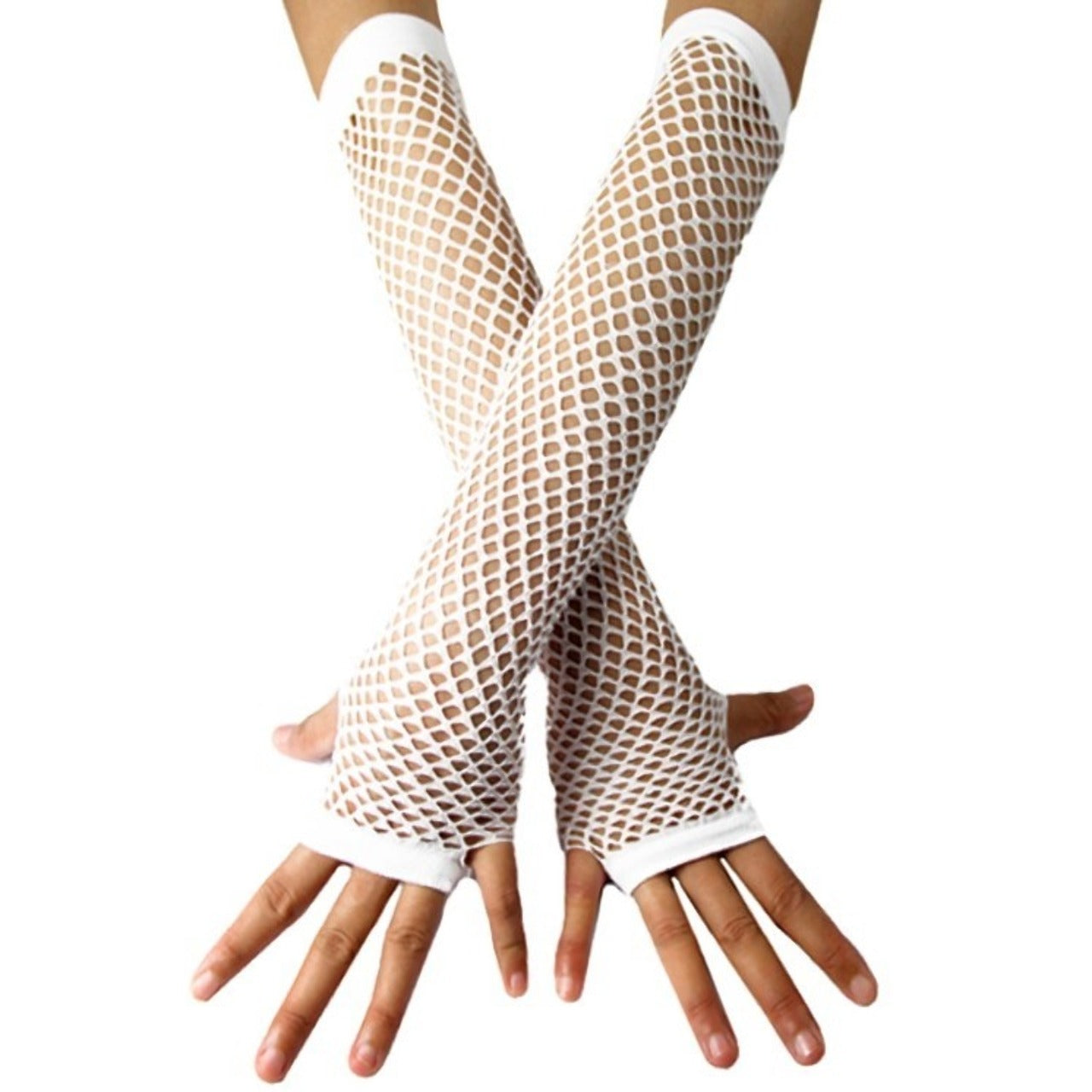 Gants en Résille Longs Blancs