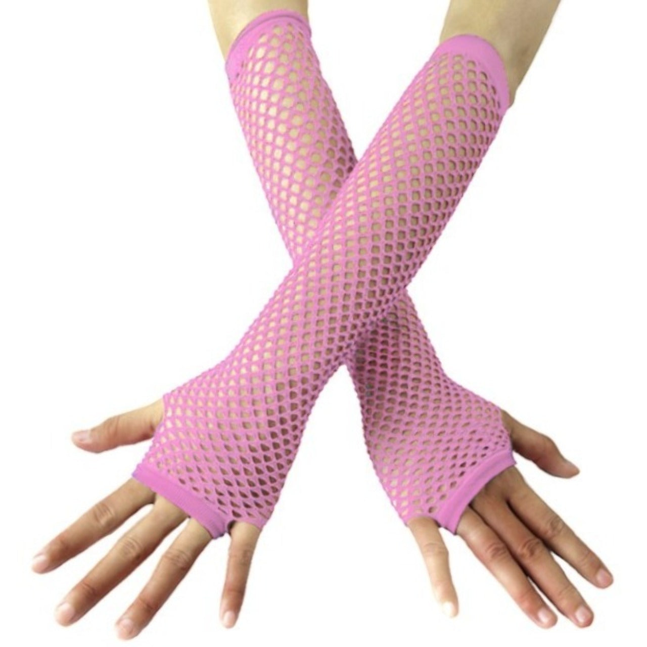 Gants Longs en Résille Roses