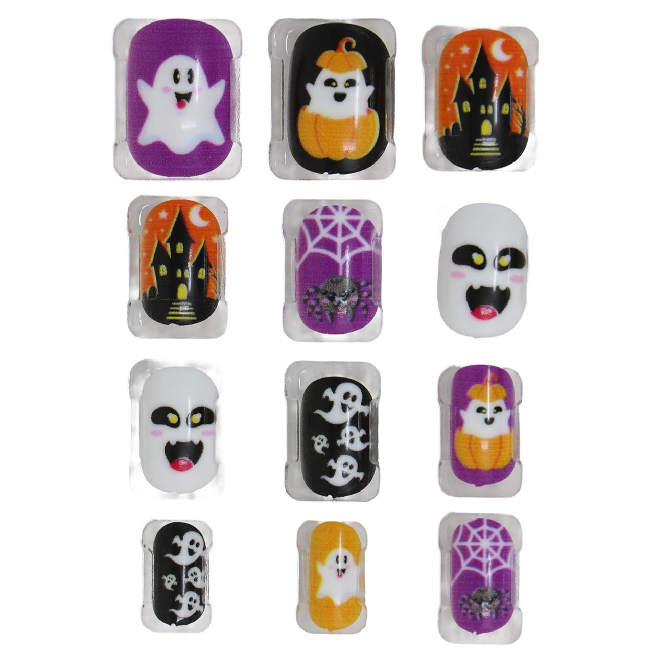 Kit 12 Ongles Halloween Fantômes enfant