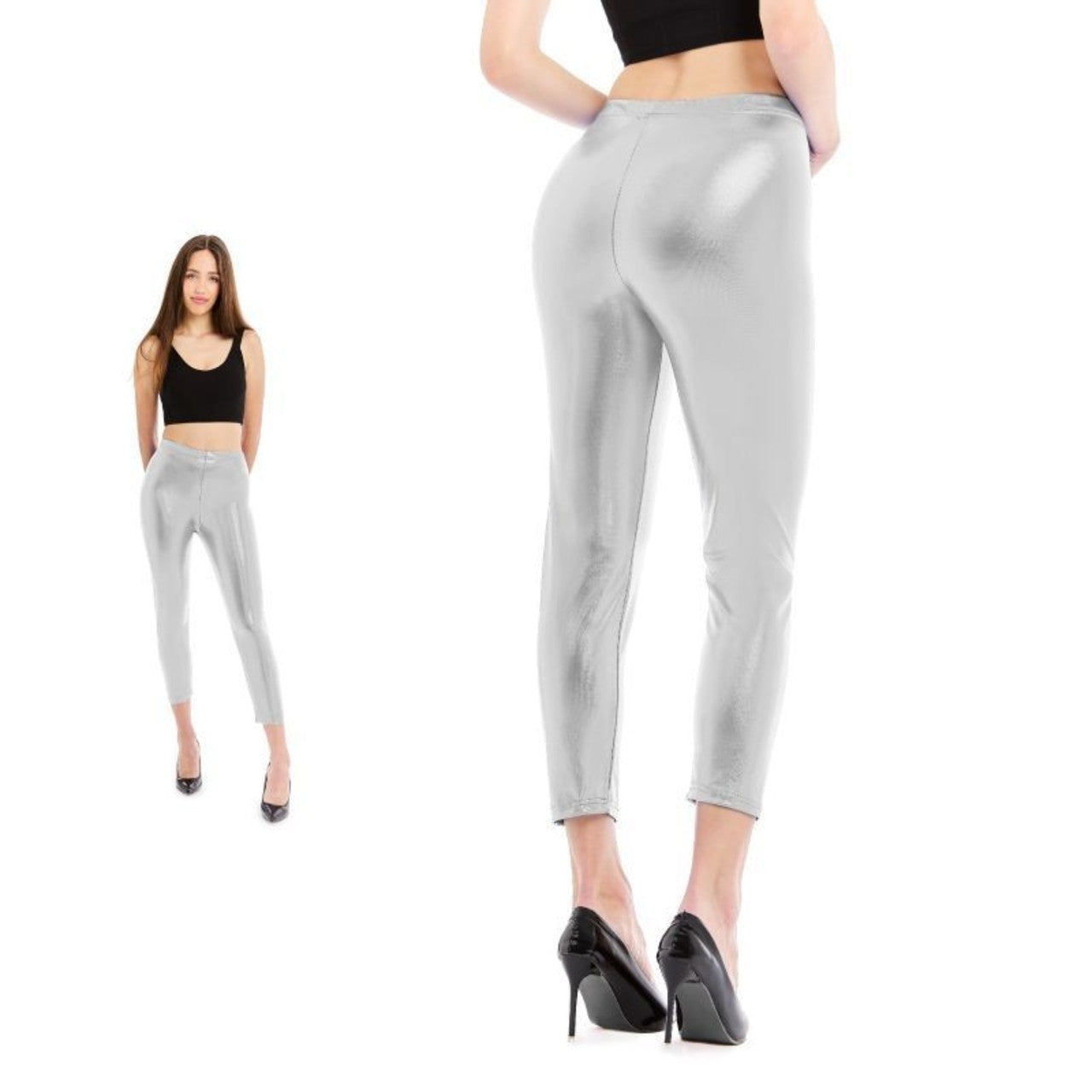 Legging Argenté Métallisé adulte