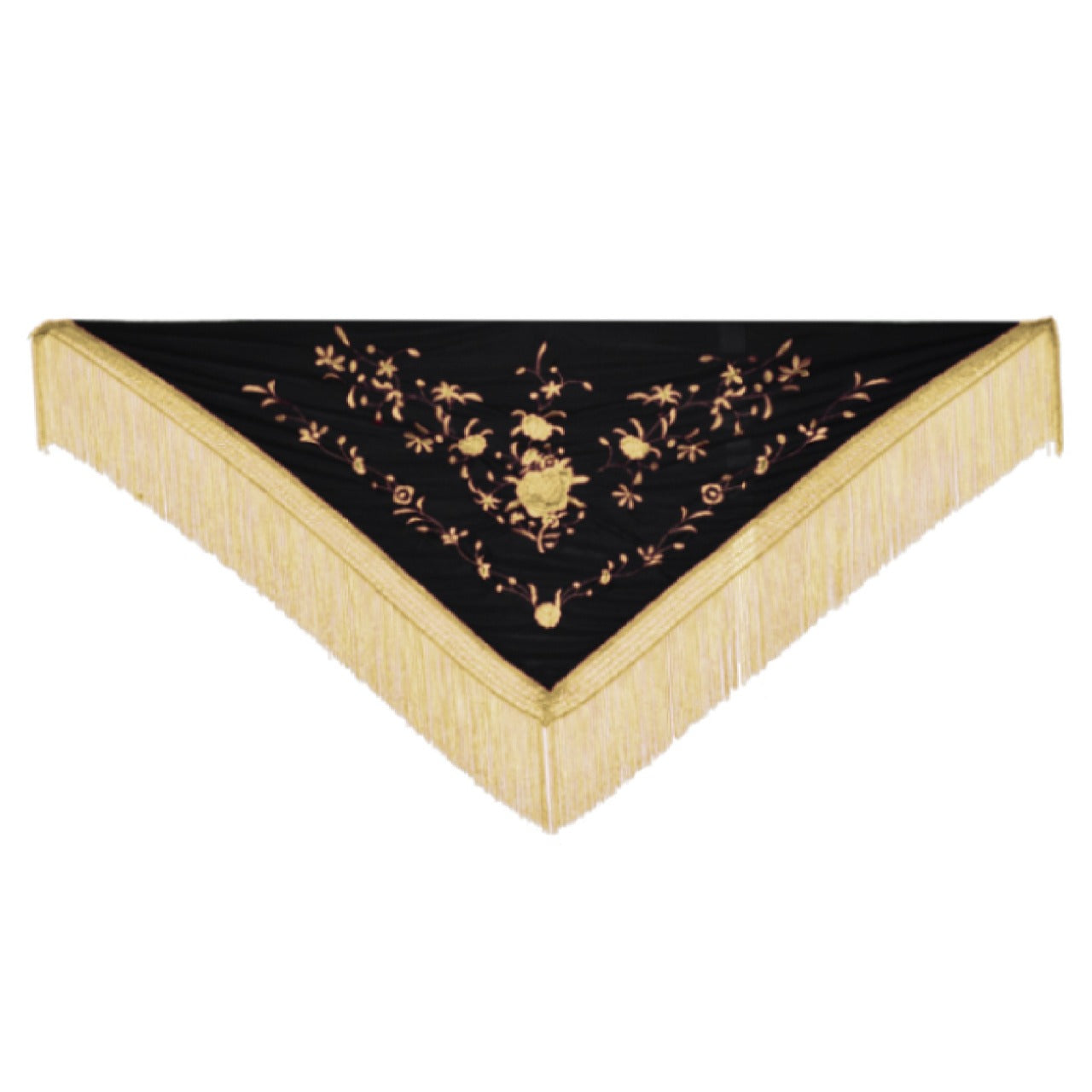 Châle Noir et Beige Brodé