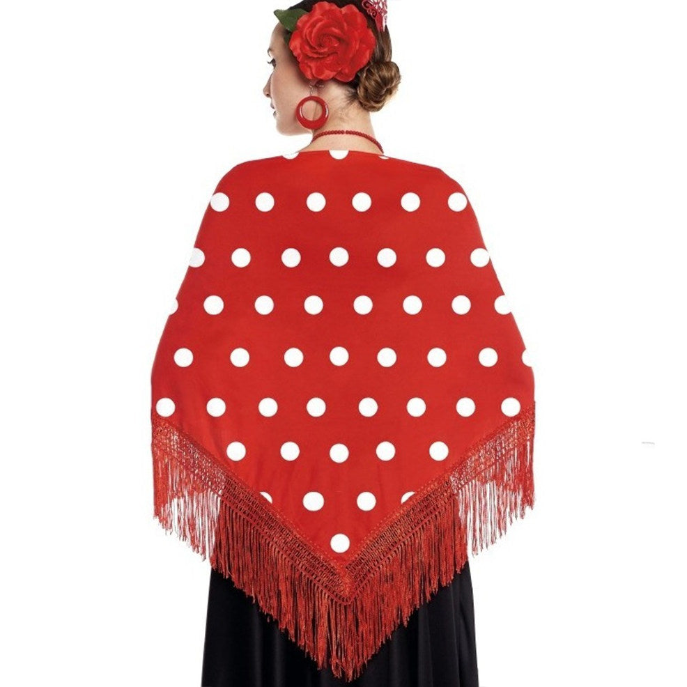 Châle rouge à pois