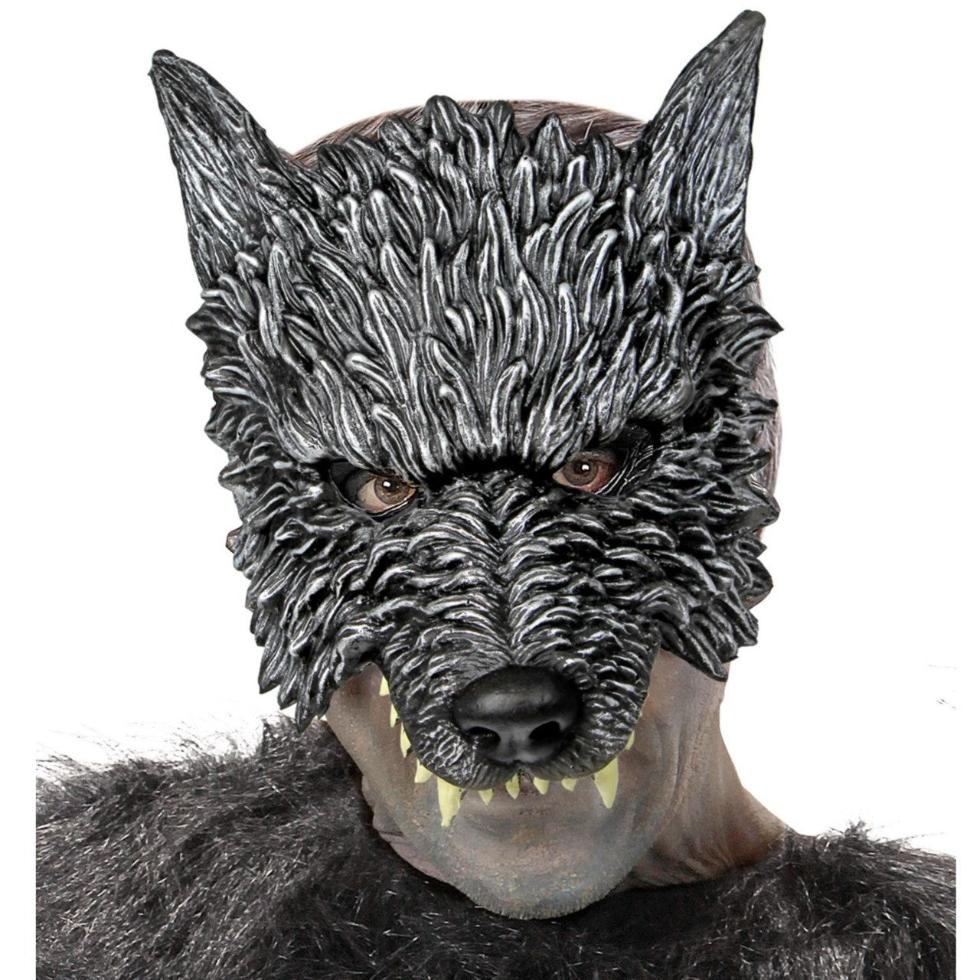 Demi-masque de Loup Gris