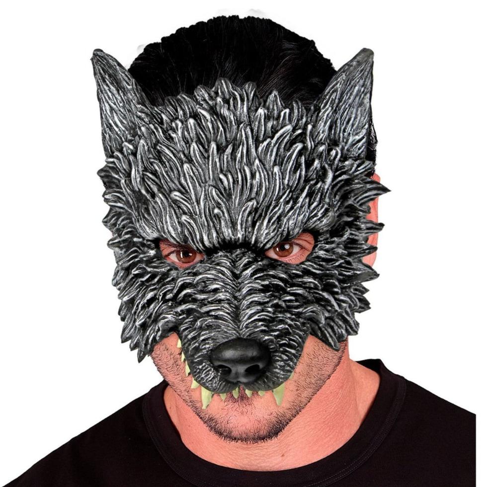 Demi-masque de Loup Gris