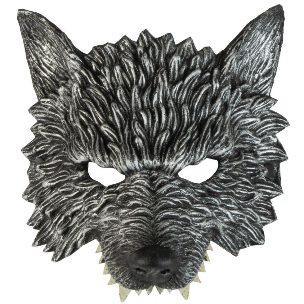 Demi-masque de Loup Gris