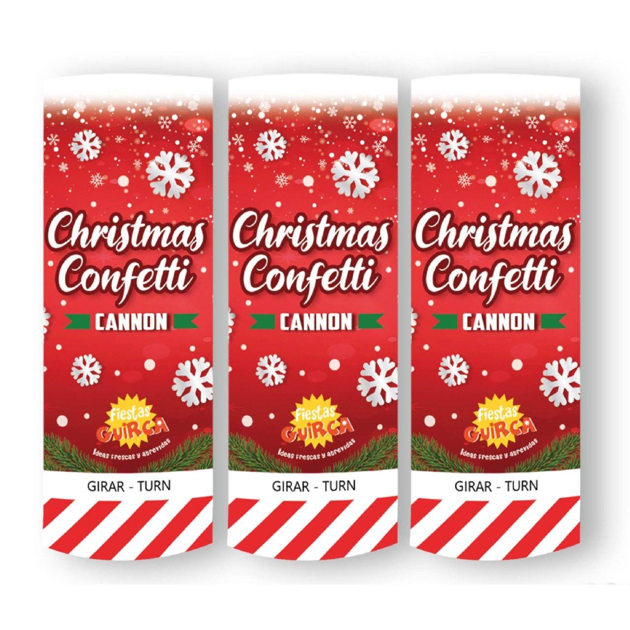 Pack 3 Canons Confettis Flocons de Noël