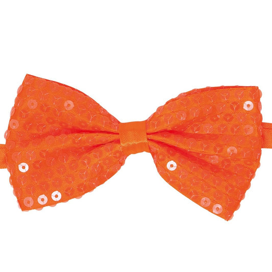 Noeud Papillon Orange à Sequins