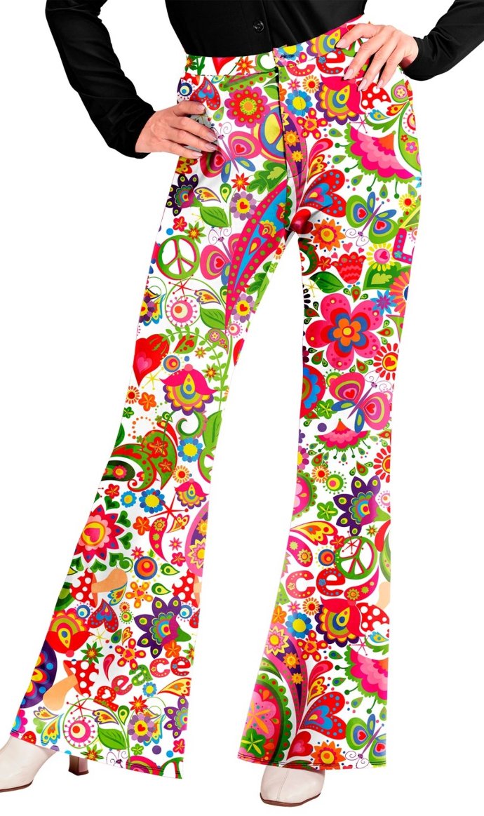 Pantalon Peace des Années 70 pour femme