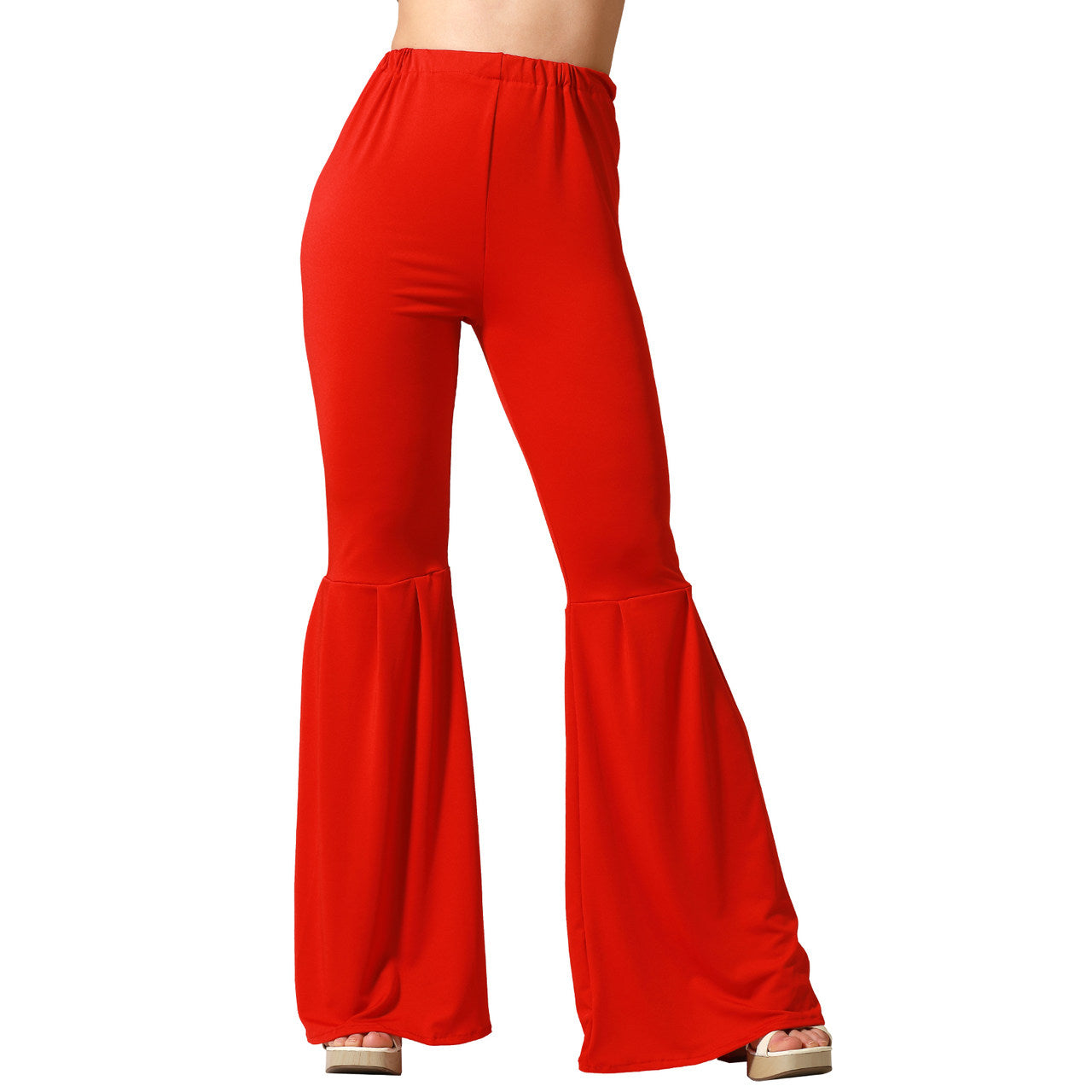 Pantalon Disco Rouge Évasé