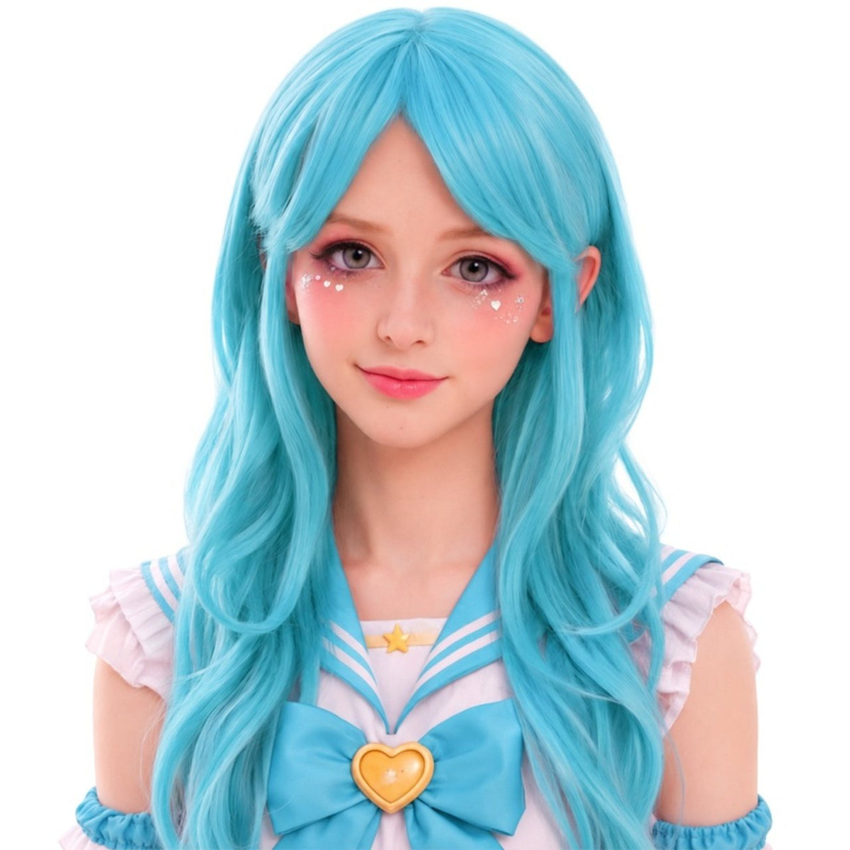 Perruque Bleu Clair Longue Cosplay