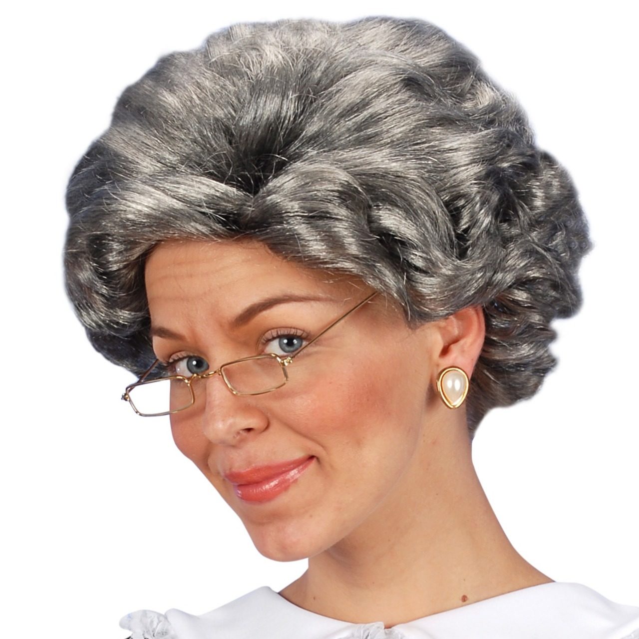 Perruque Grise de Vieille Dame Agatha