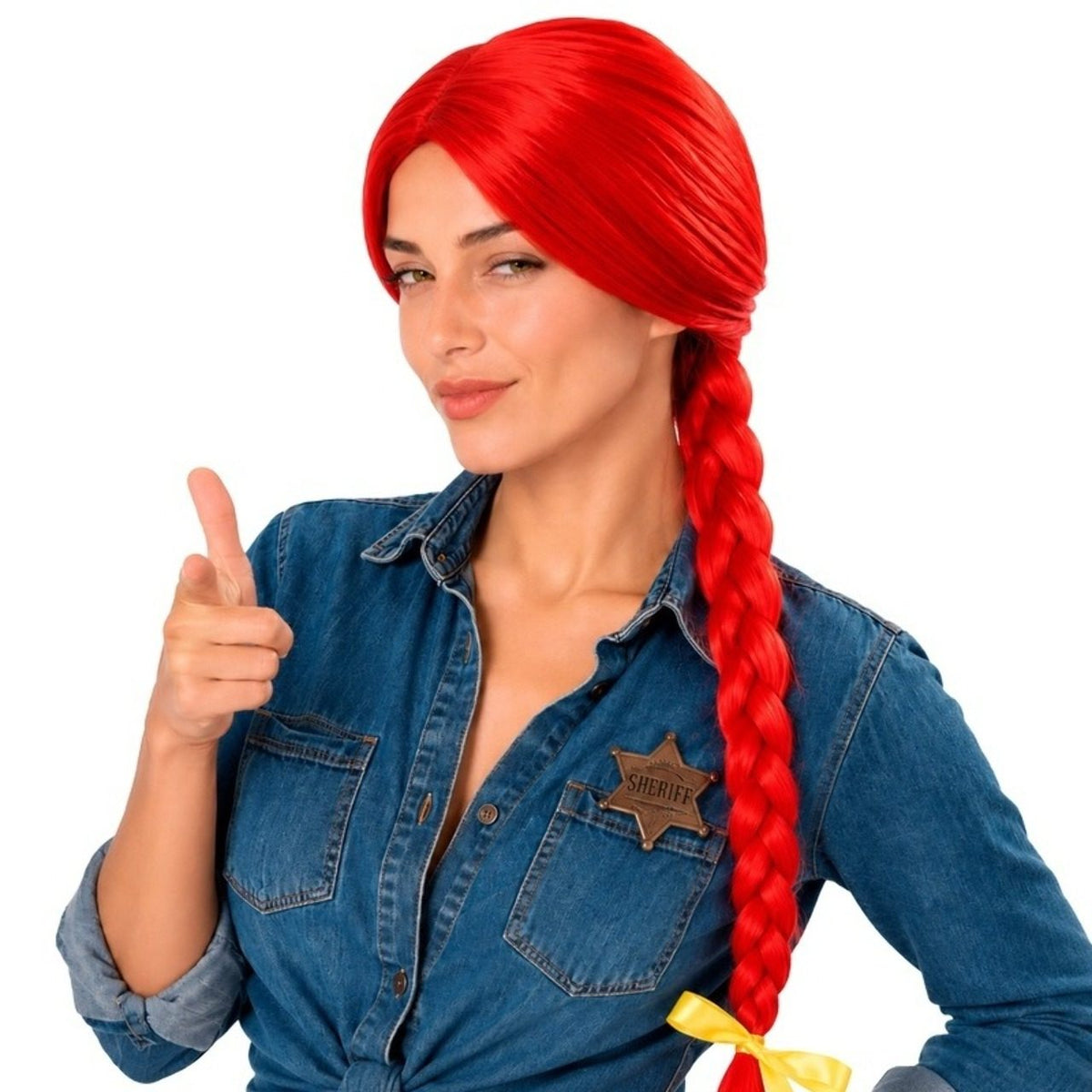 Perruque Rouge avec Tresse Jessie