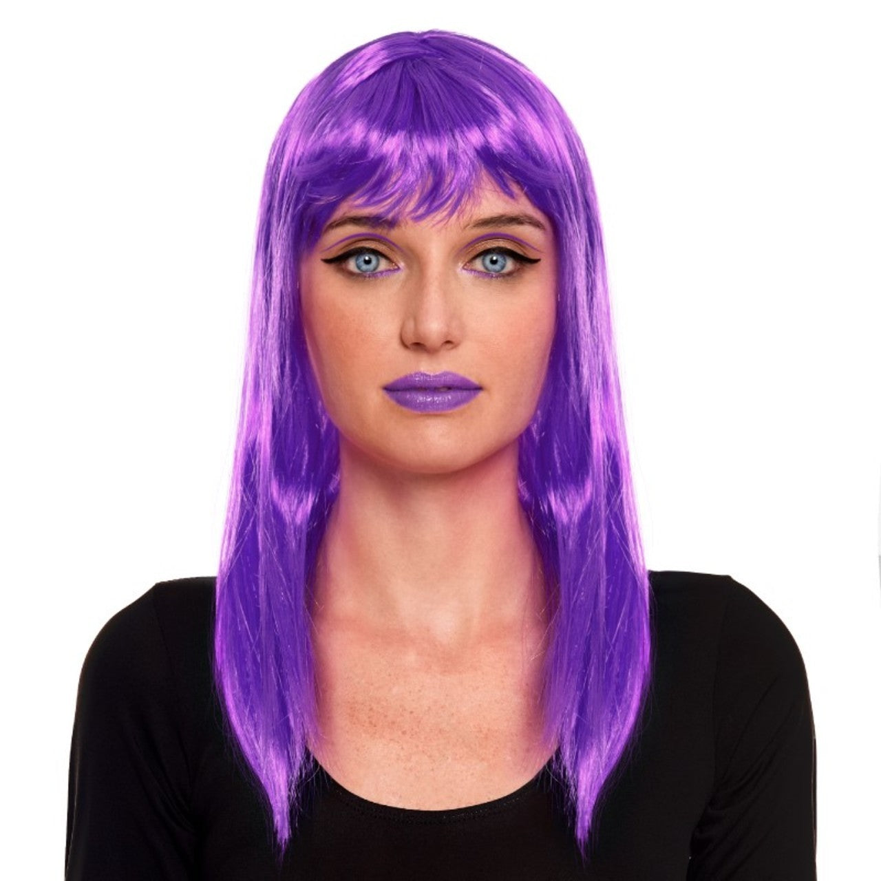 Perruque Violette Lisse