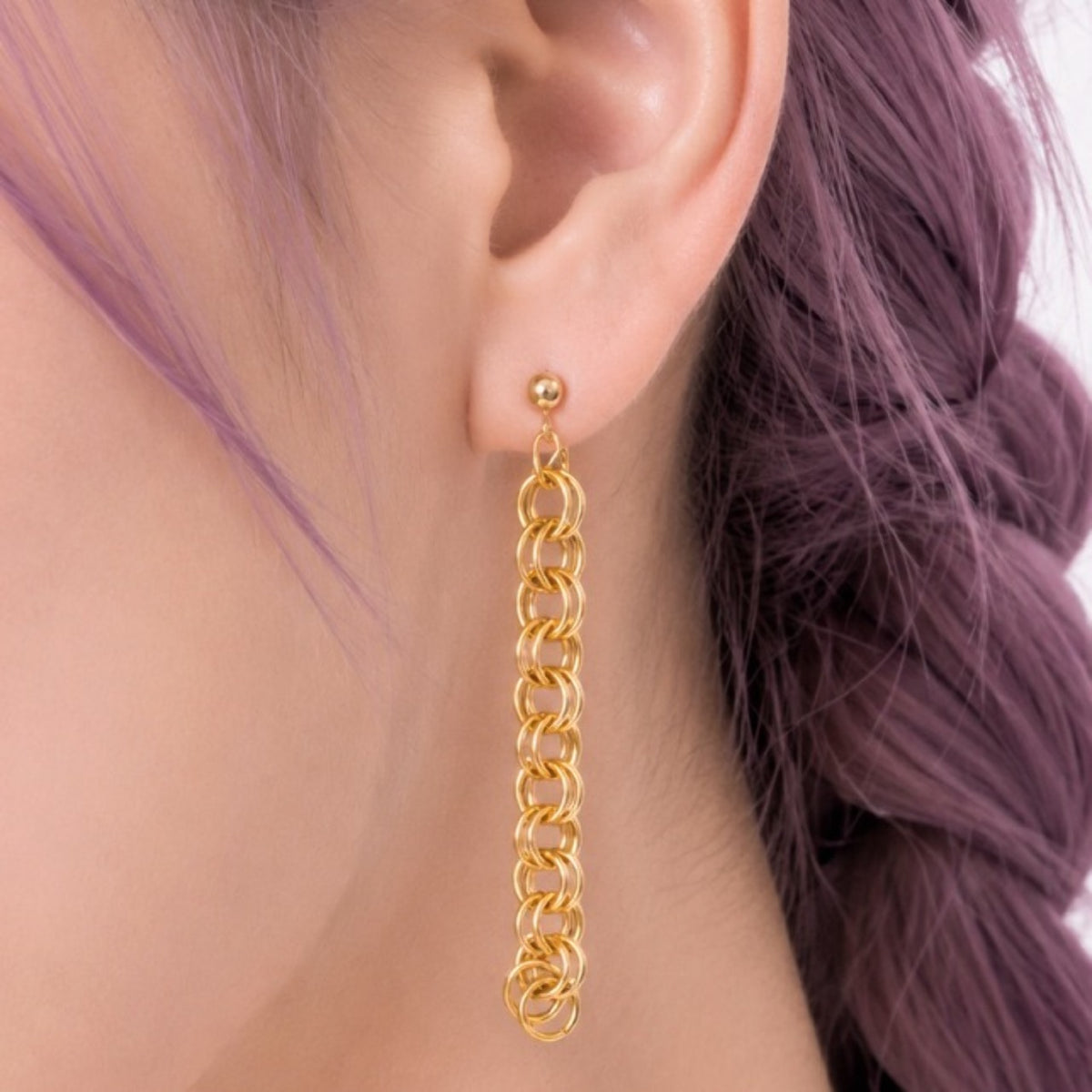 Boucles d’oreilles dorées K-pop
