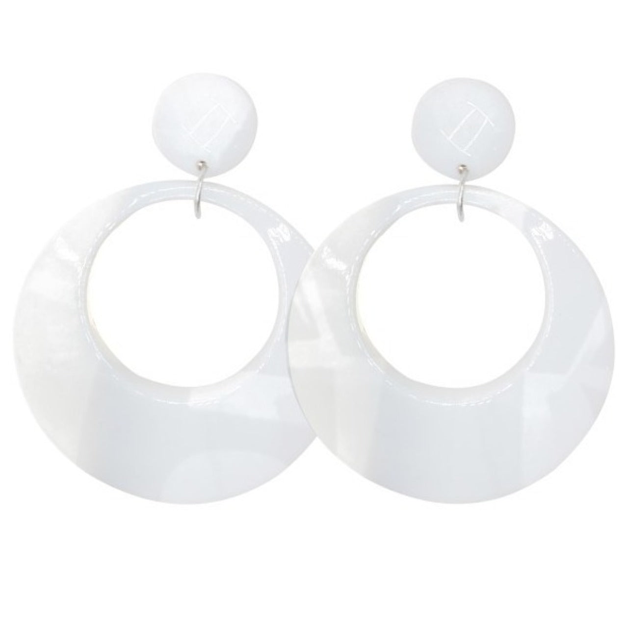 Boucles d'oreilles Flamenco Blanches Créoles