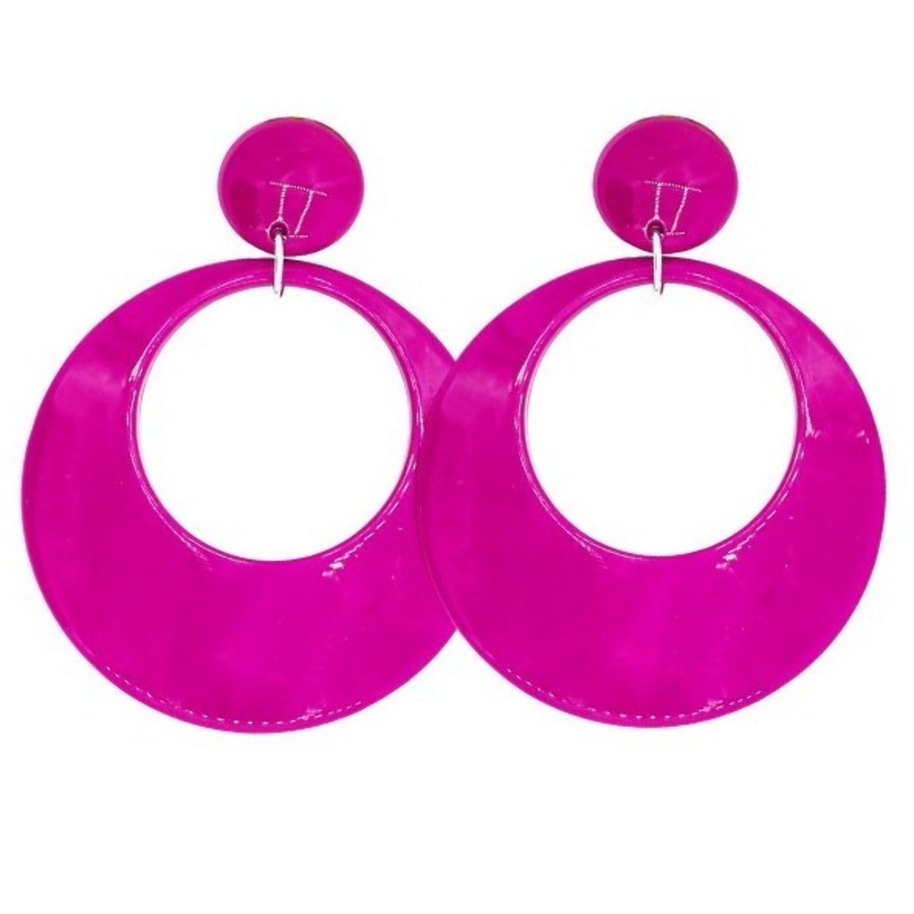 Boucles d'oreilles Flamenco Fuchsia Créoles