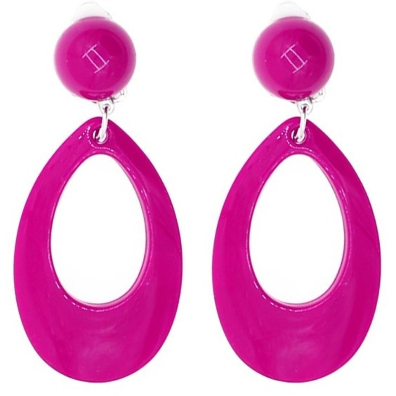Boucles d'oreilles Ovales Fuchsia Flamenco