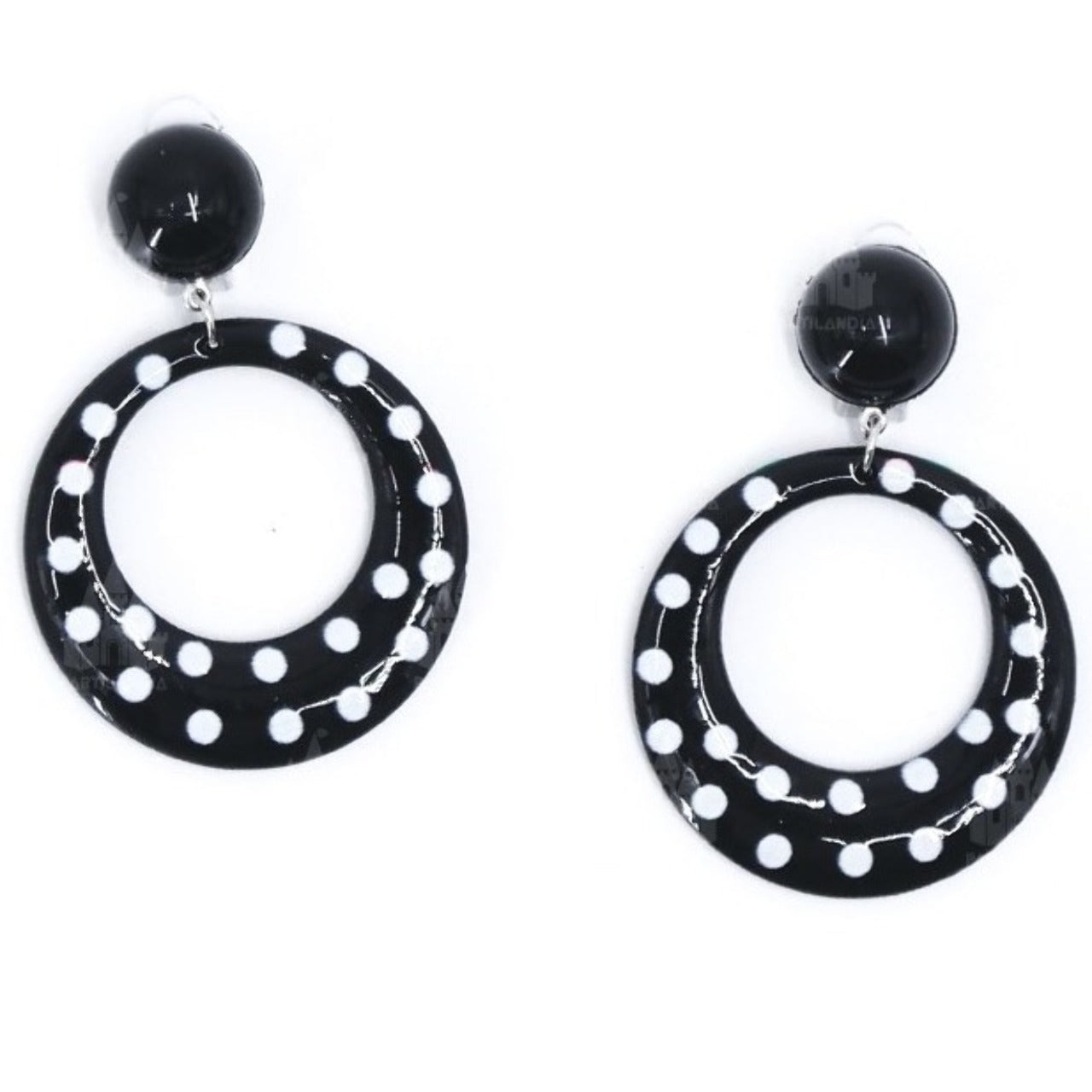Boucles d’oreilles de Flamenco Noir et Blanc