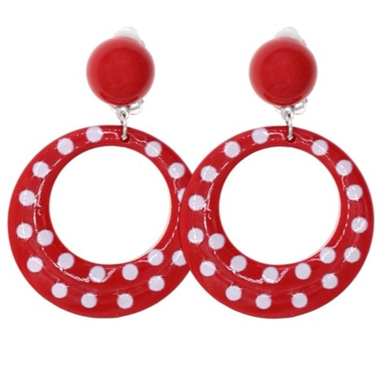 Boucles d'oreilles Flamenco Rouges et Blanches